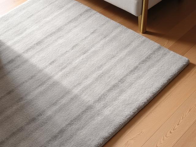 Et moderne interiør med et mykt, luksuriøst teppe på et elegant tregulv.